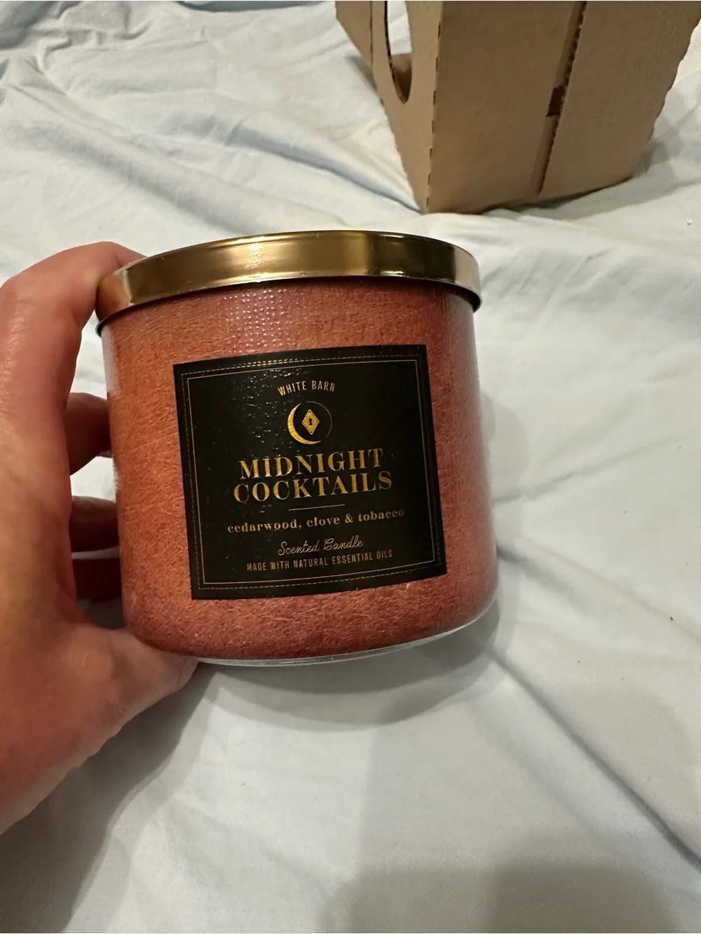 White Barn Midnight Cocktails Candle - Rust with Gold Lid